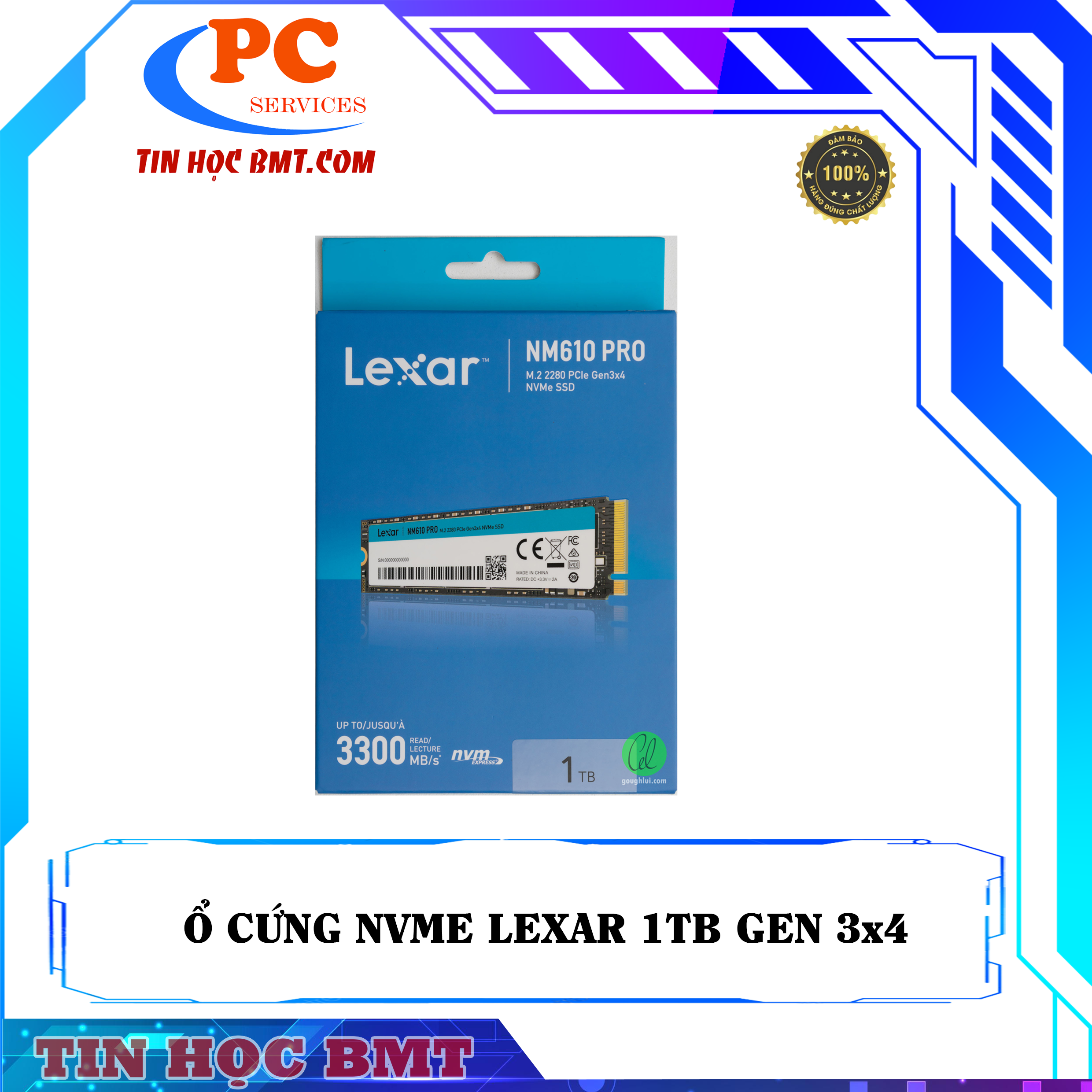 Ổ cứng SSD Lexar NM610PRO M.2 2280 PCIe Gen3x4 NVMe (1TB)