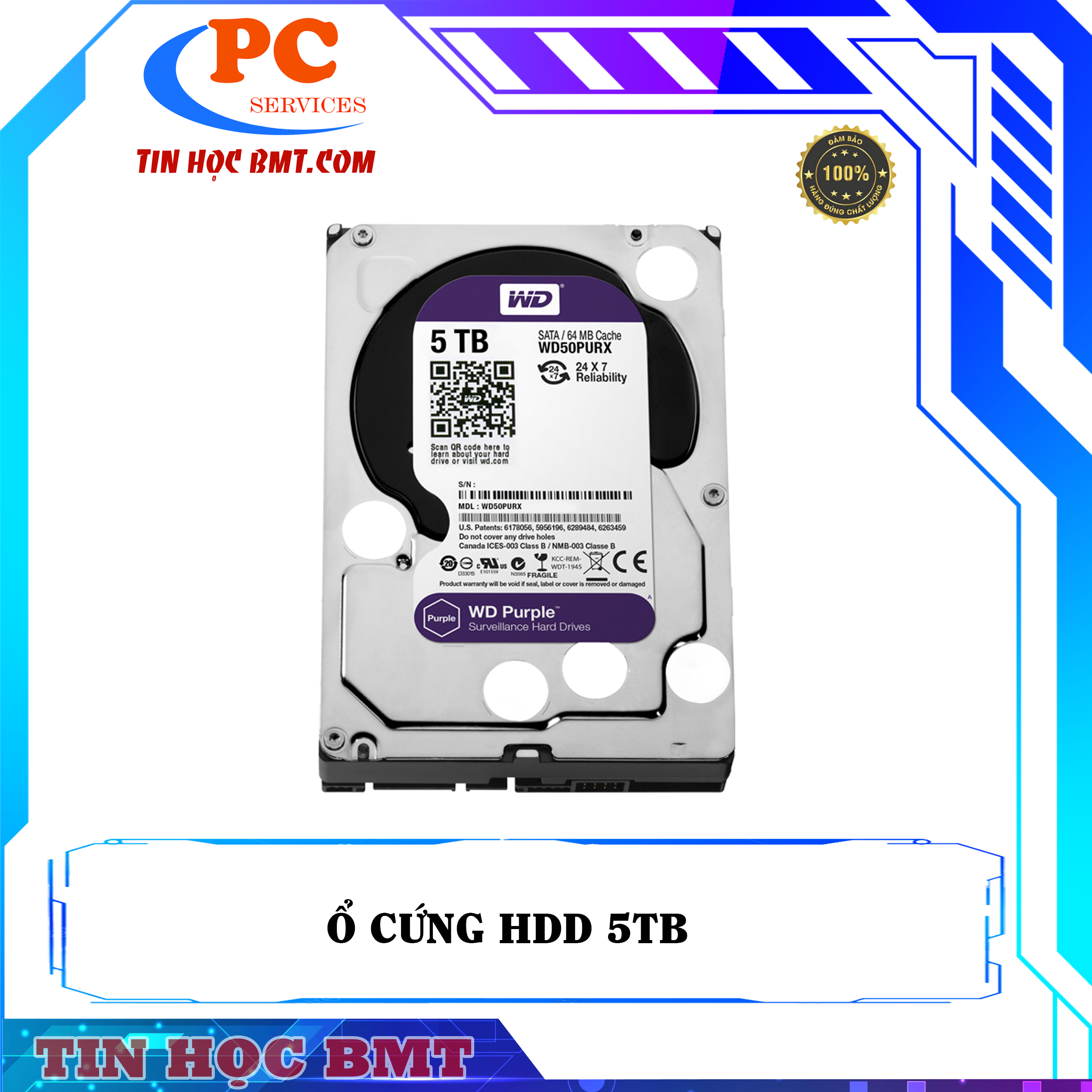  Ổ cứng WD Purple 5TB NEW