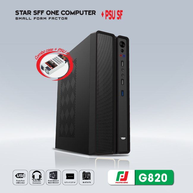 Combo Vỏ Case Máy Tính VSP SFF + Nguồn 200W - G820