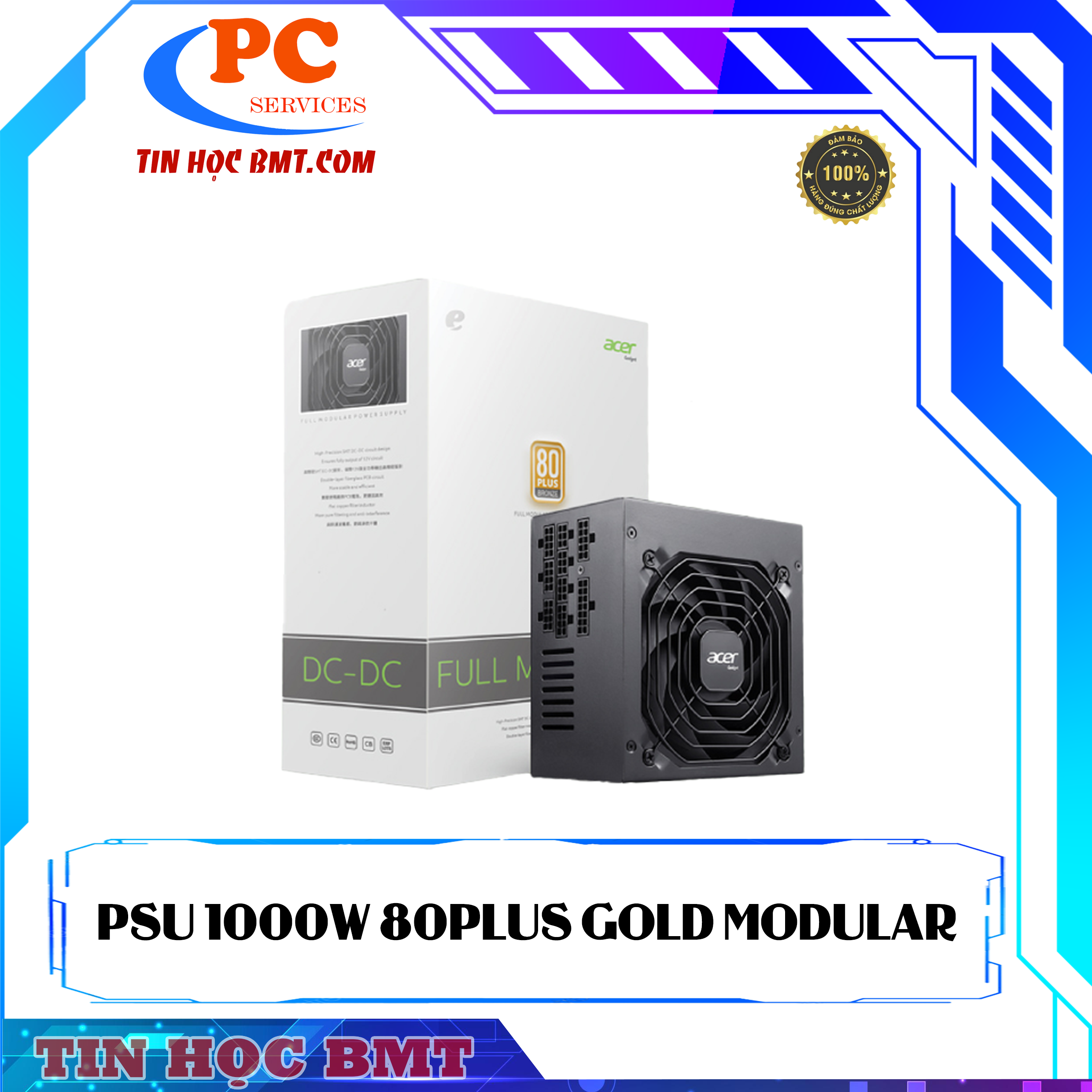 Nguồn ACER AC1000 PCIe 5.0 1000W Full Modular (80 Plus Gold)