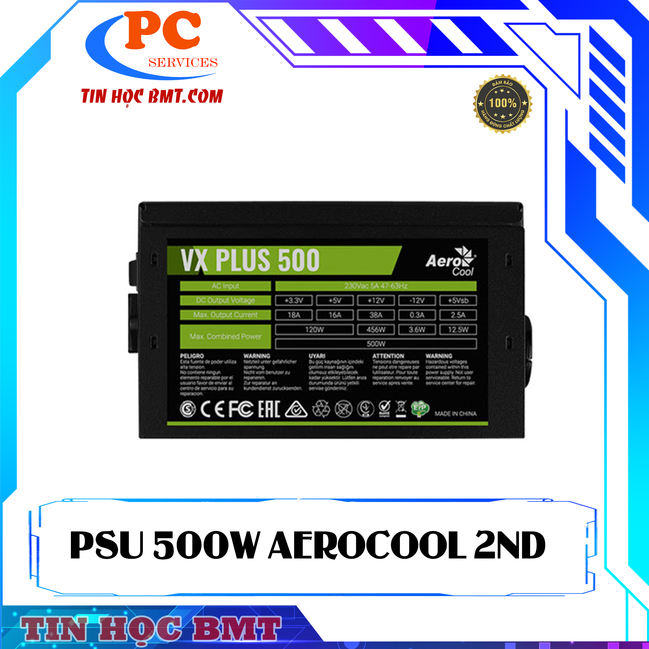Nguồn máy tính Aerocool Plus 500W 2nd
