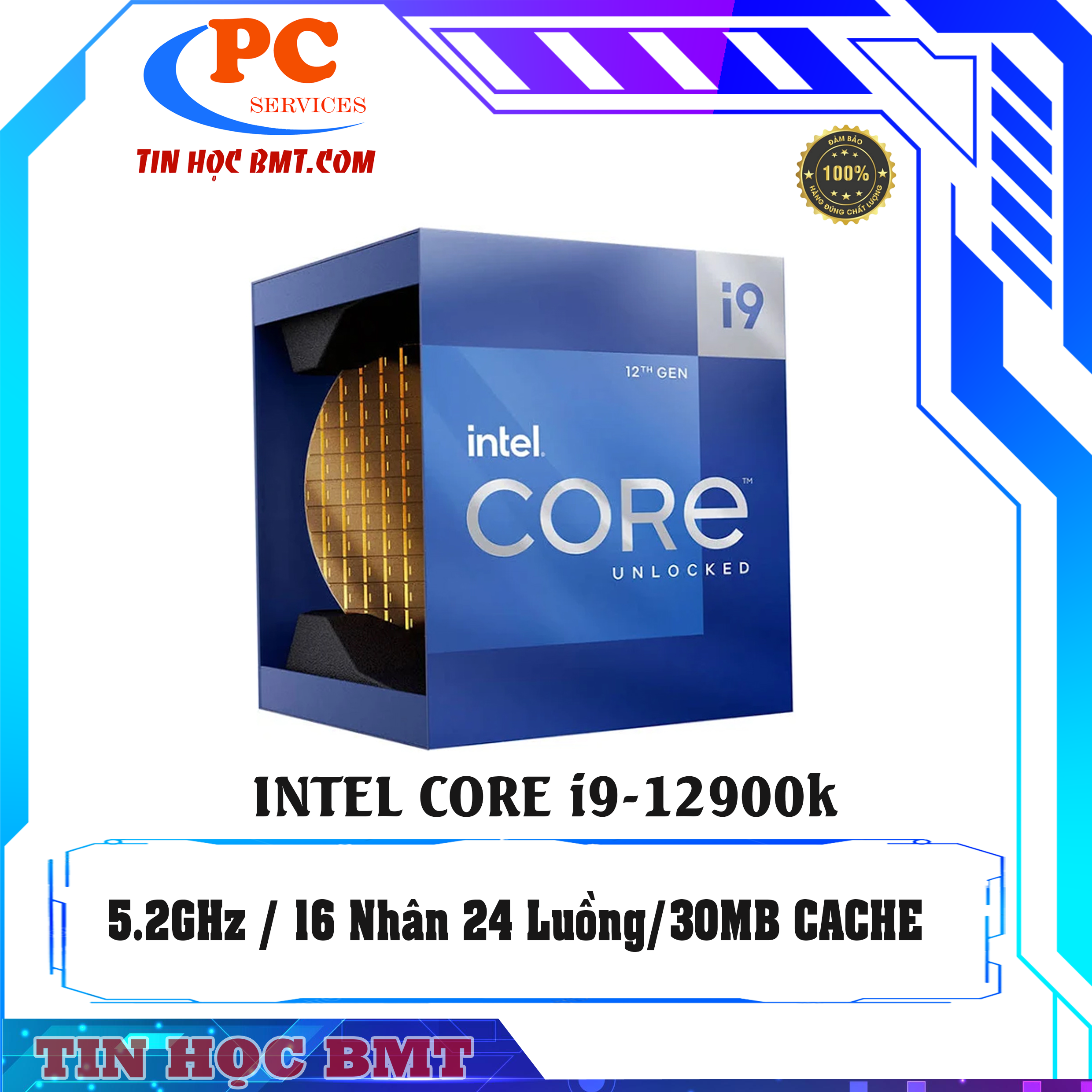 Bộ vi xử lý Intel Core i9 12900K  (3.2GHz Turbo 5.2GHz / 16 Nhân 24 Luồng / 30MB)