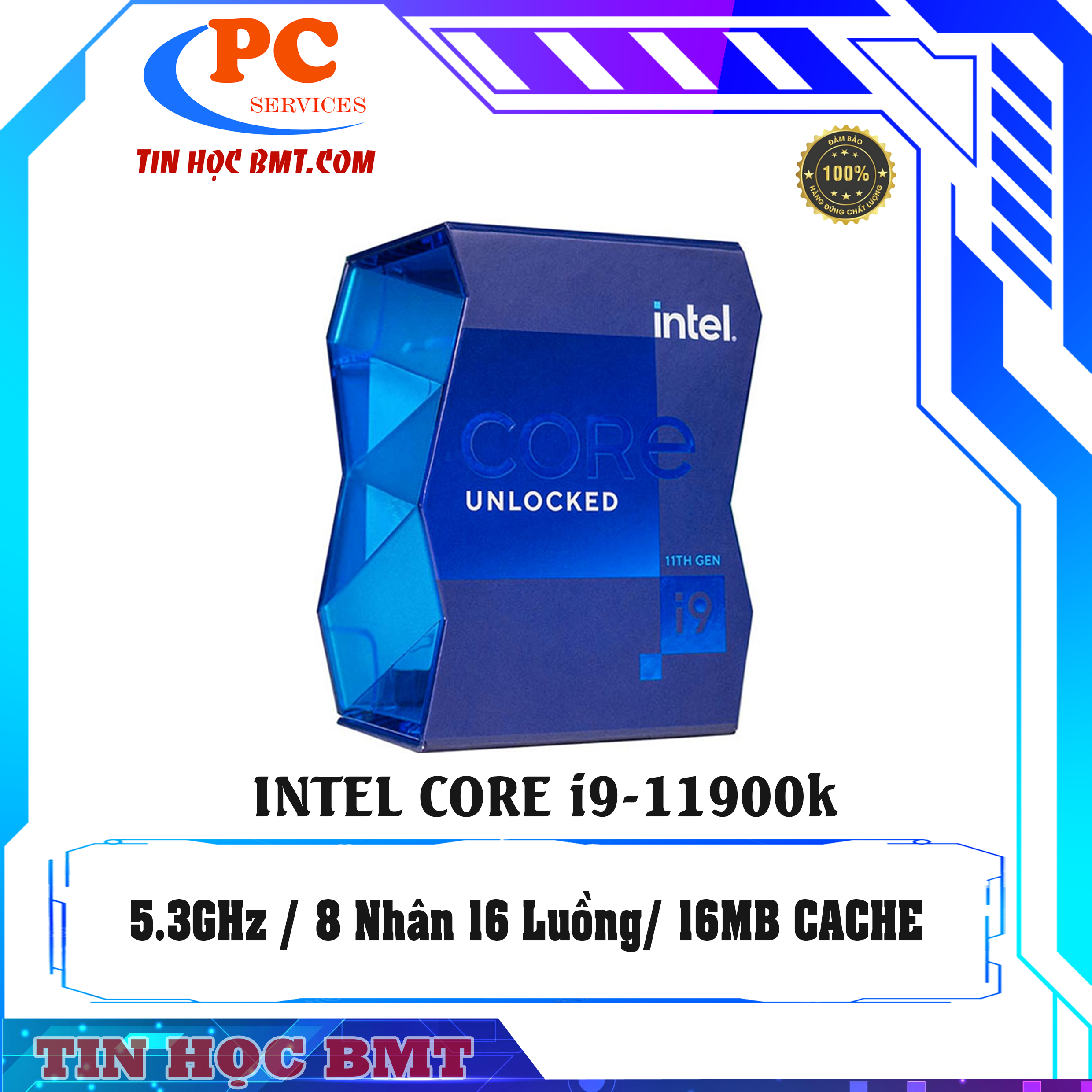 Bộ vi xử lý Intel Core i9 11900K (3.5GHz Turbo 5.3GHz / 8 Nhân 16 Luồng / 16MB)