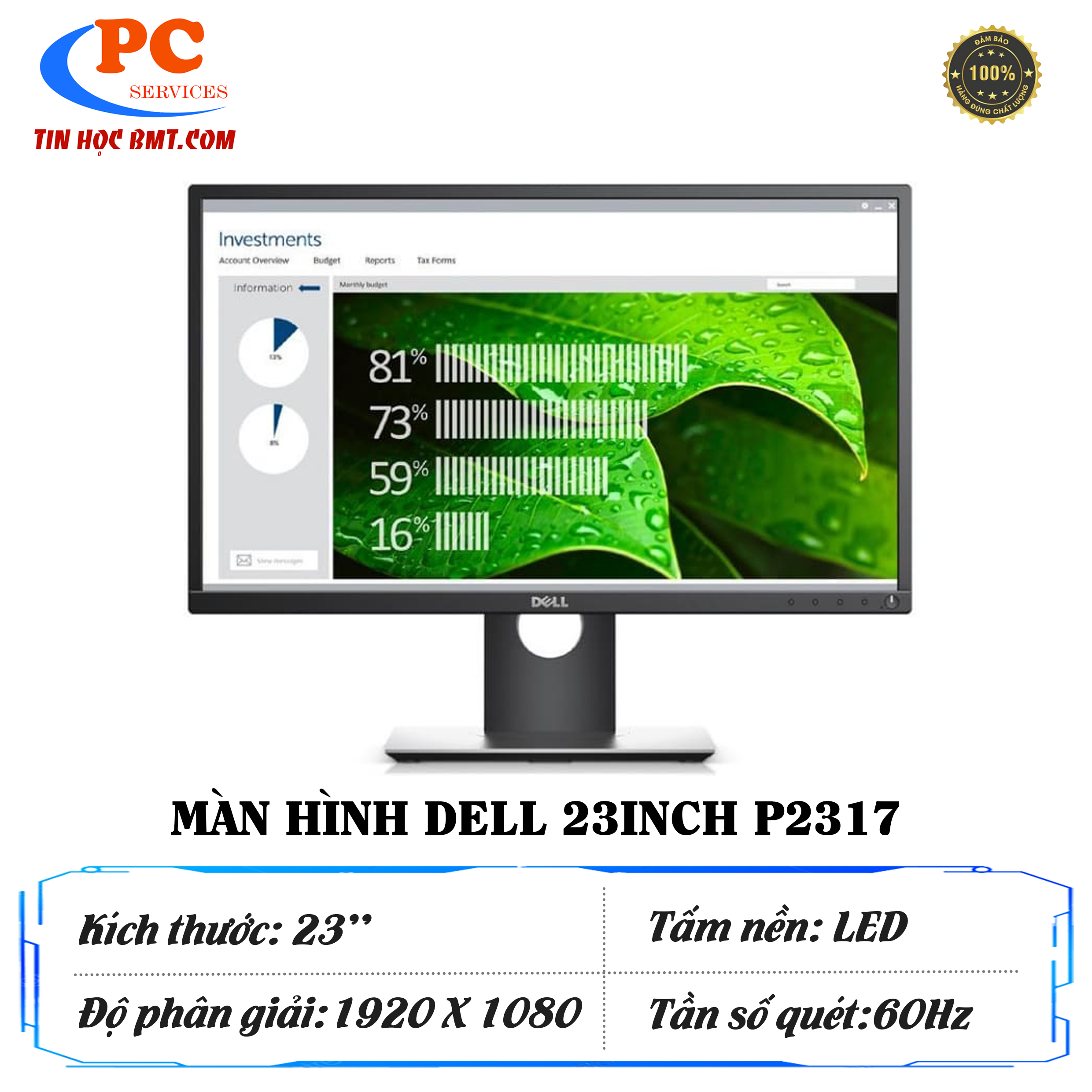 Màn hình máy tính Dell P2317H - 23 inch LED IPS