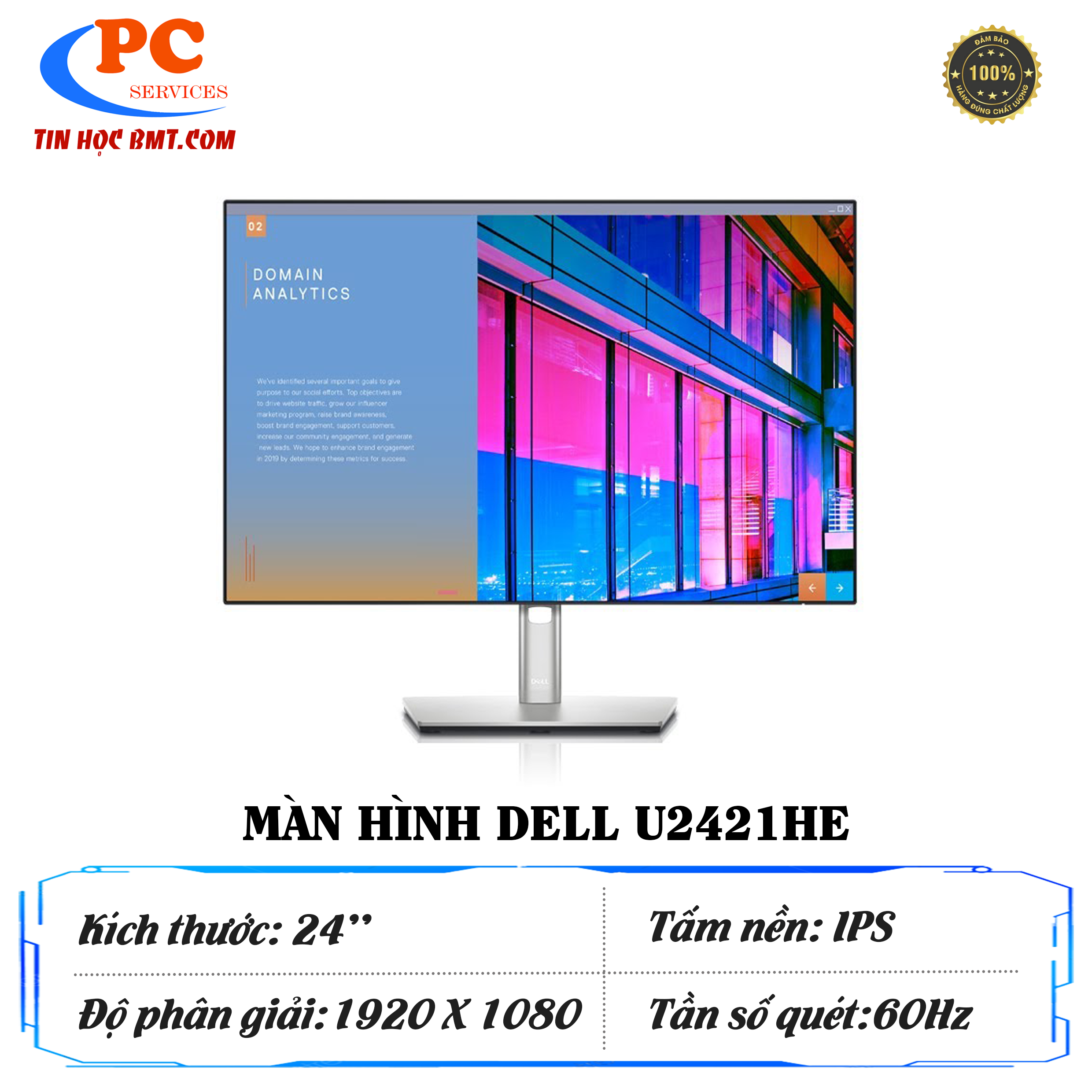 Màn hình máy tính Dell U2421HE 23.8 inch FHD IPS Type-C