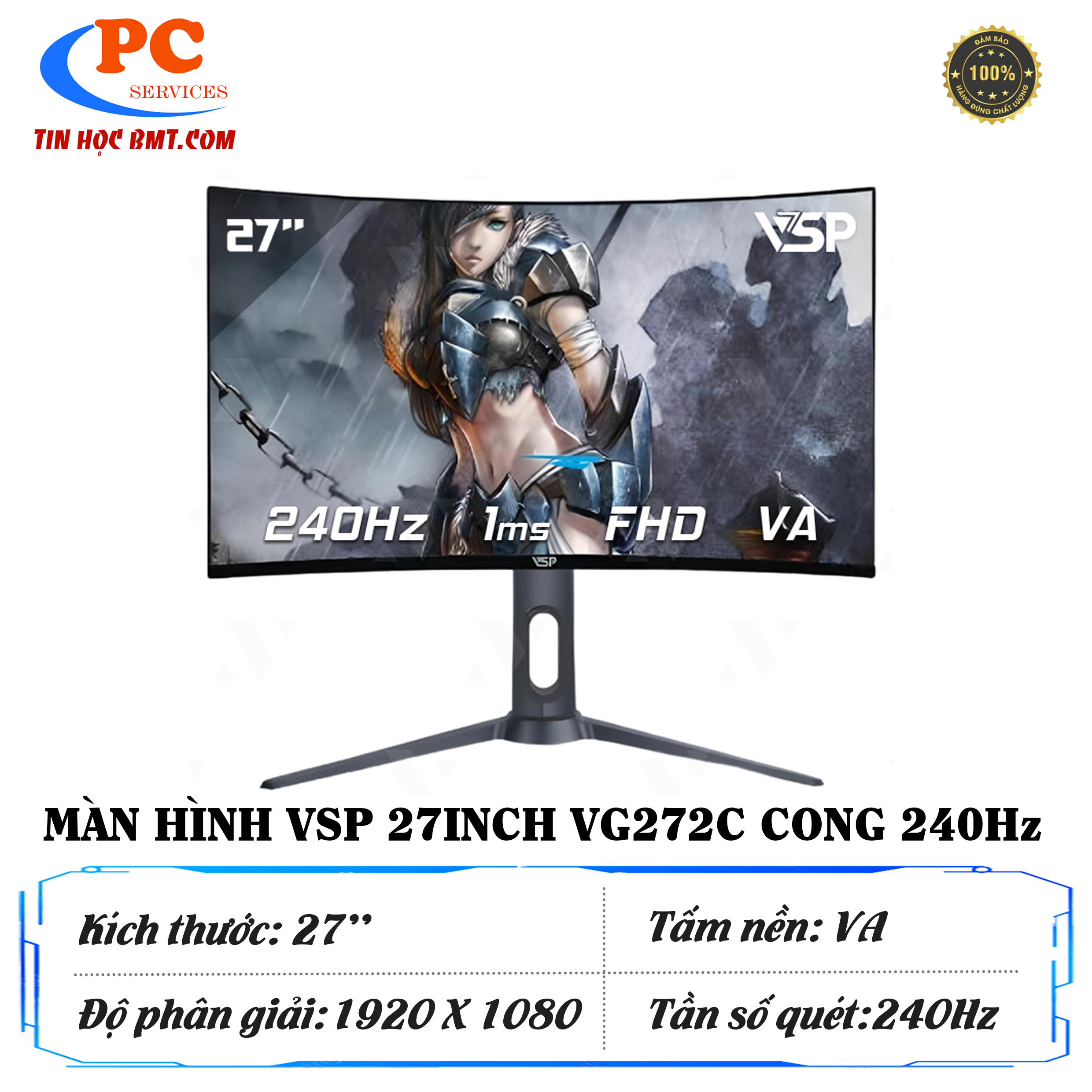 Màn hình cong VSP 27inch VG272C - 240Hz