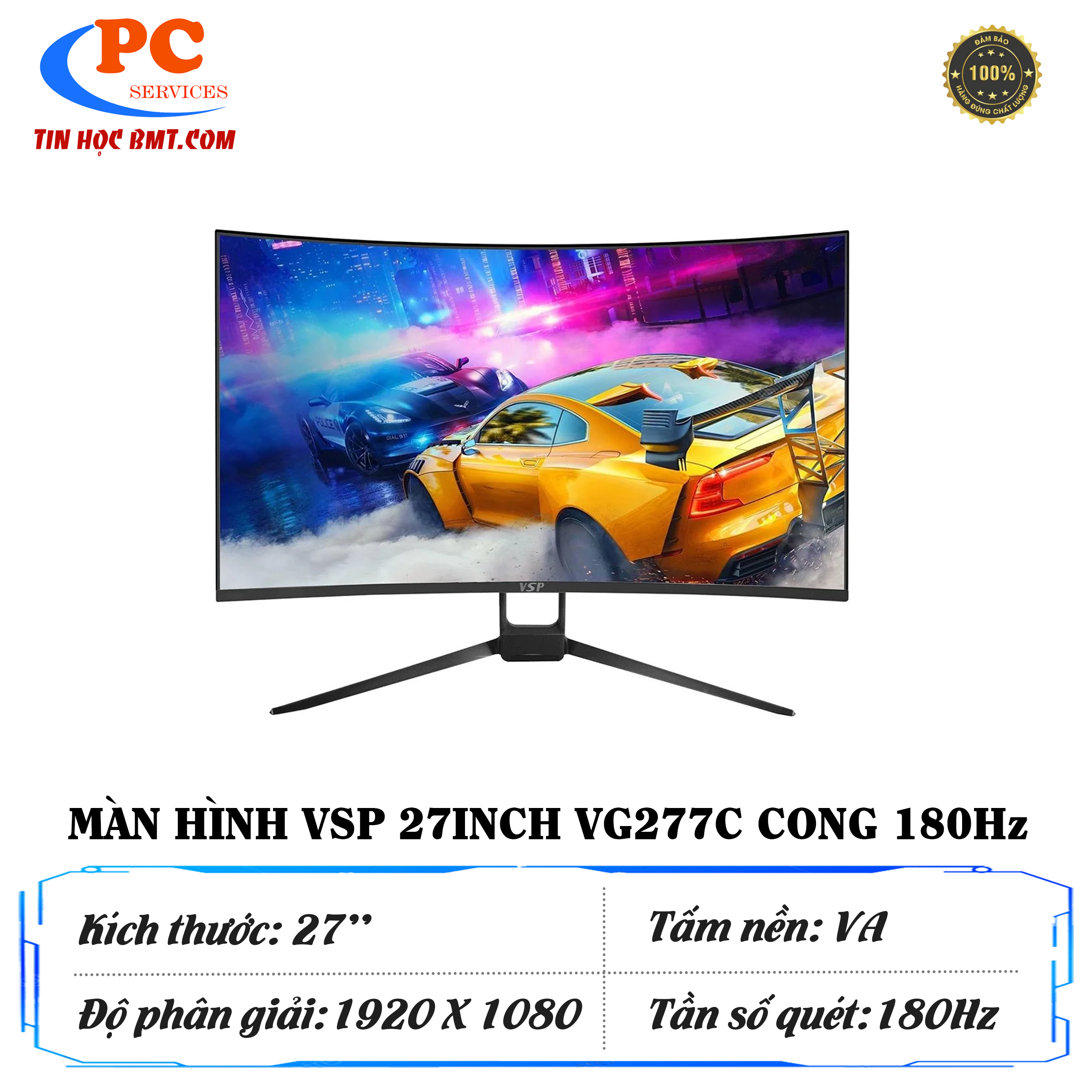 Màn hình Cong VSP VG277C 27inch 180Hz