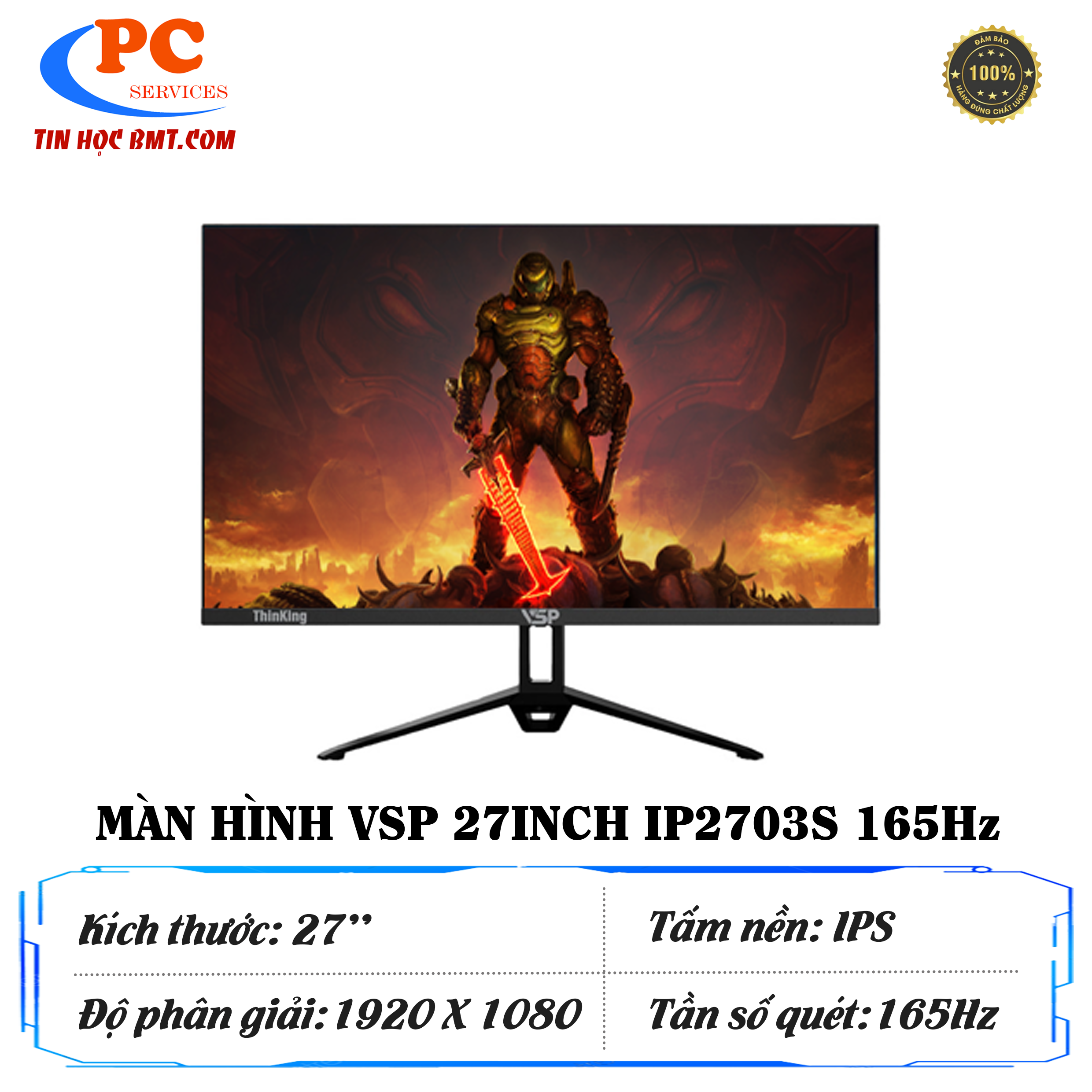 Màn Hình LCD 27 inch VSP IP2703S FHD IPS 165Hz Gaming