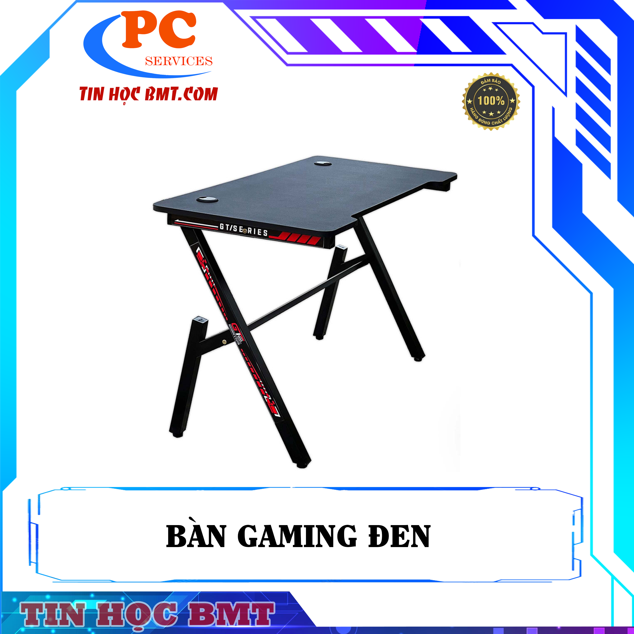 BÀN GAMING MẶT GỖ MÀU ĐEN