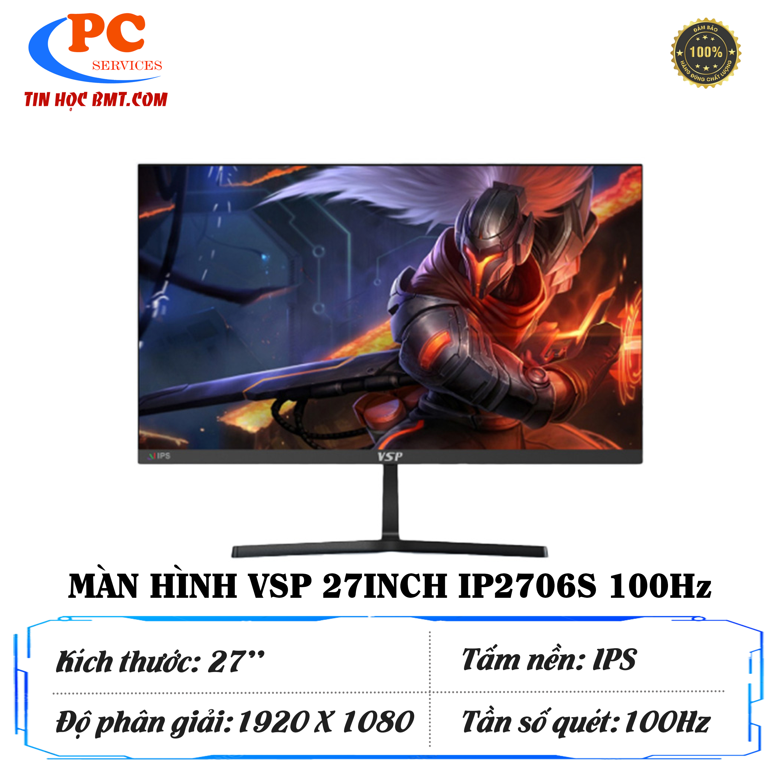 Màn Hình VSP IP2706S (27 inch, FHD, 100Hz, IPS, Đen)