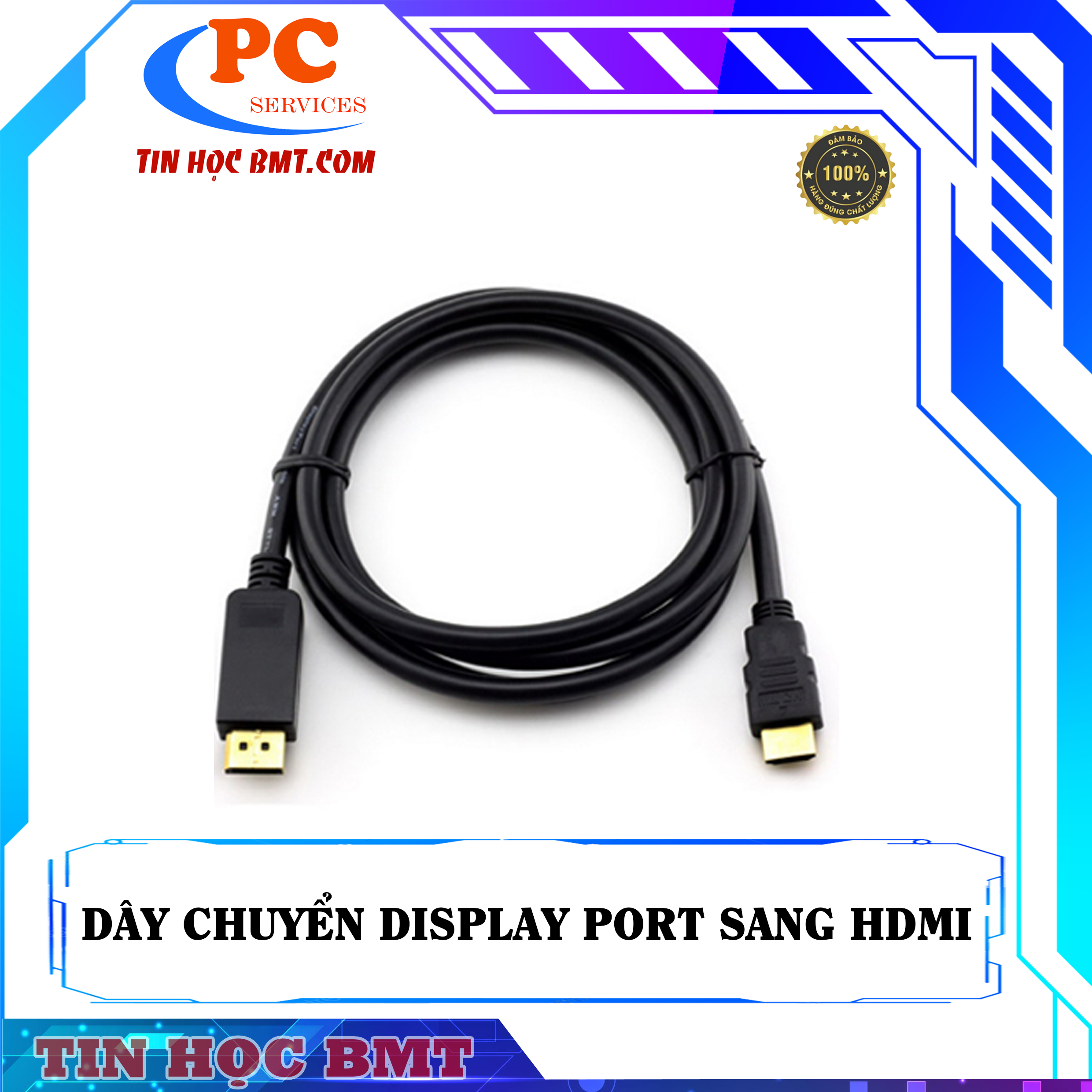 Dây cáp chuyển DisplayPort (DP) sang HDMI 1080P Full HD dài 1,8m