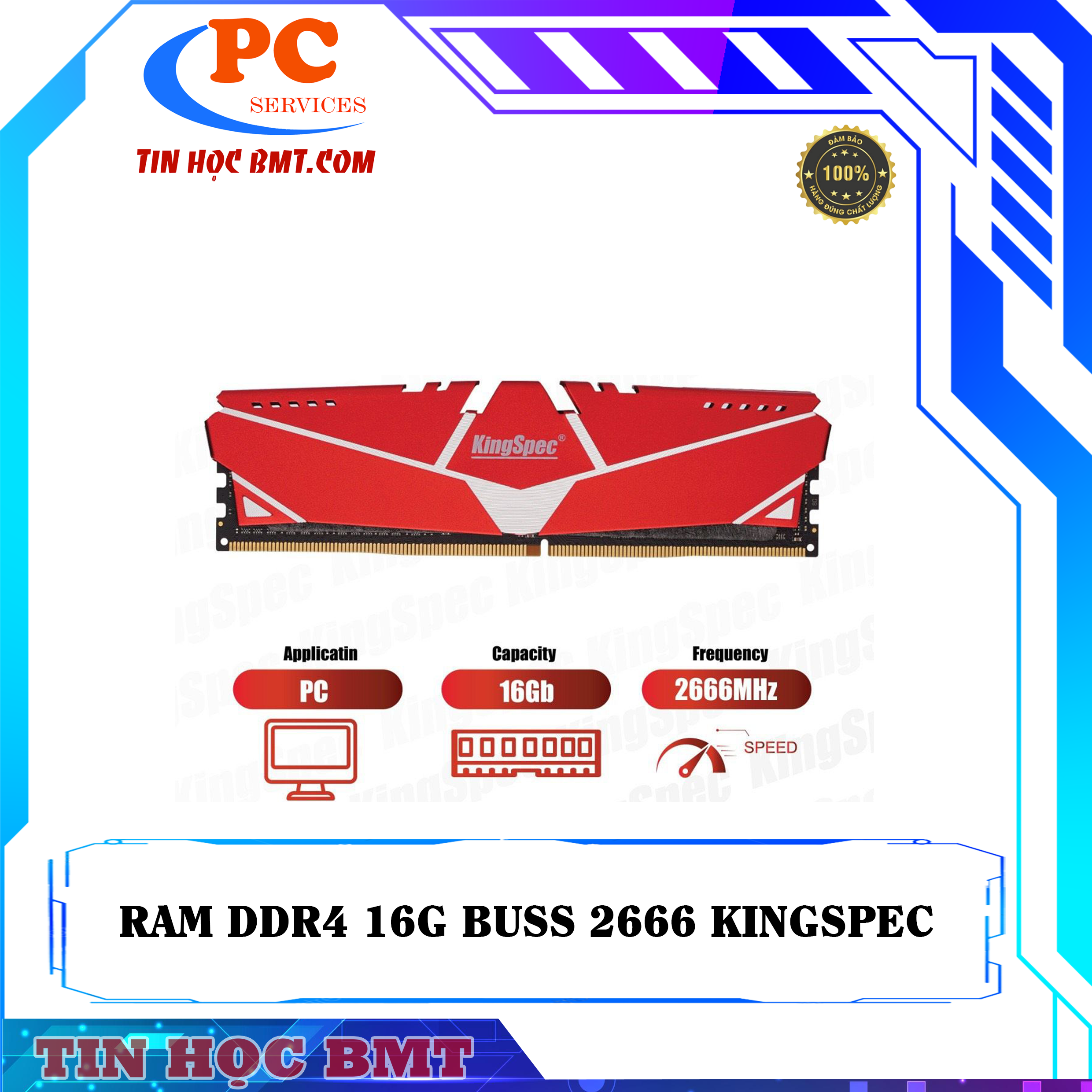 Ram PC KingSpec DDR4 16Gb - 2666MHz