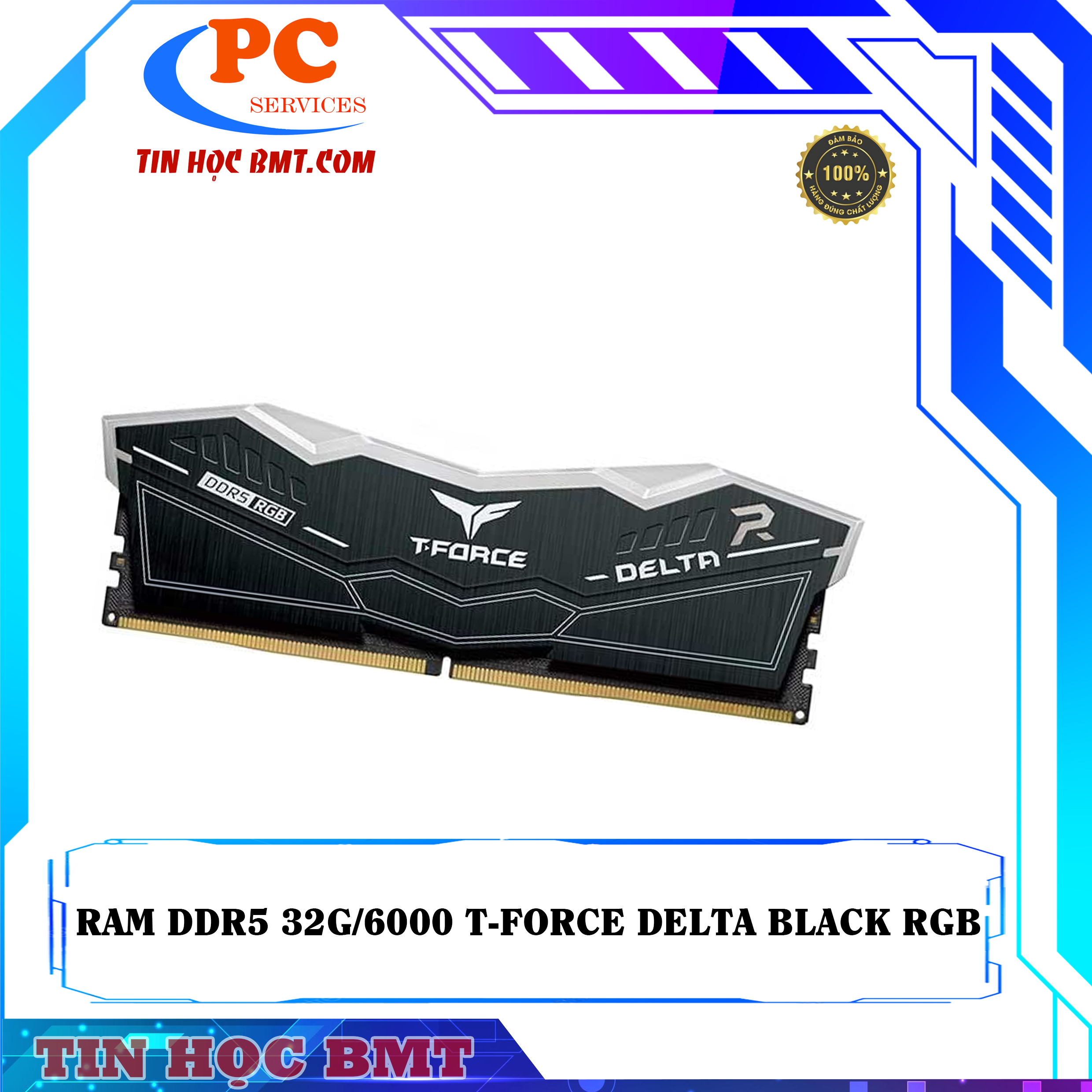 Ram DDR5 TEAMGROUP 32G/6000 T-Force Delta Black RGB (2x16GB)