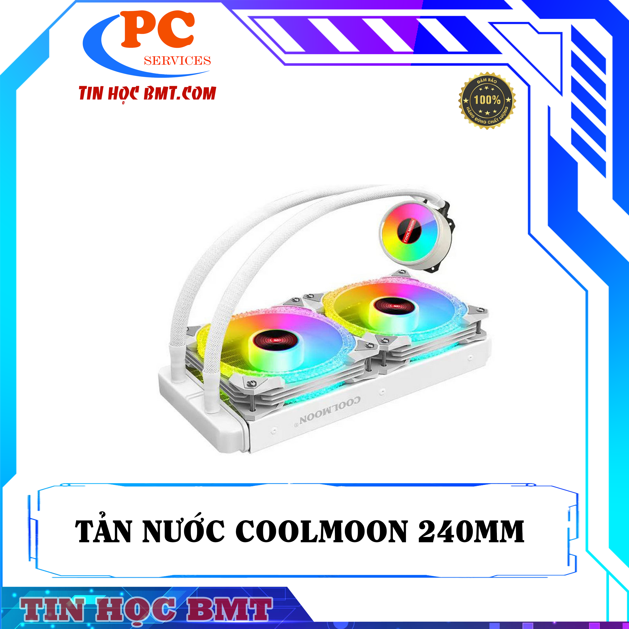 FAN TẢN NHIỆT NƯỚC COOLMOON ICEMOON 240 RGB TRẮNG