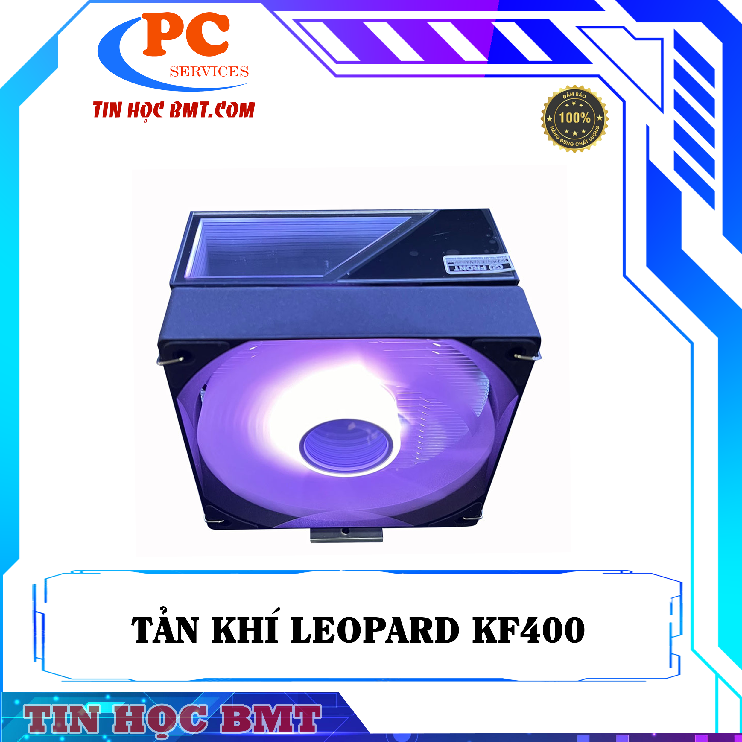 Tản nhiệt khí CPU Leopard KF400 Led RGB - Đen 