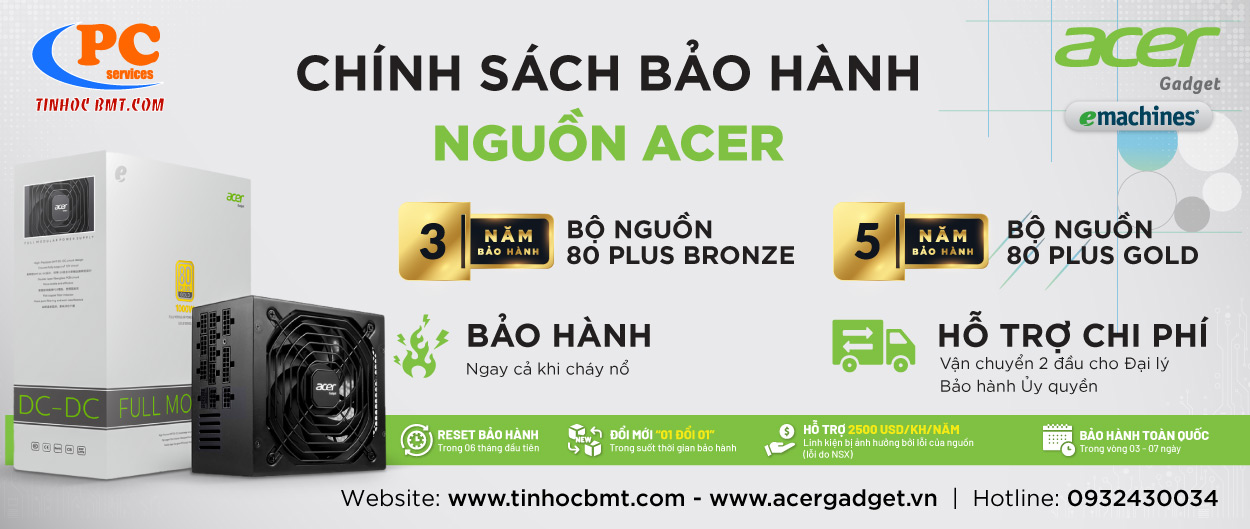 Chính sách bảo hành nguồn Acer